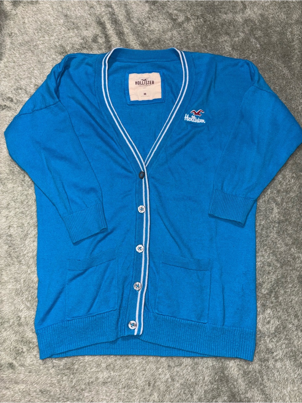 Y2K Hollister Blue Button-Up Cardigan Size M